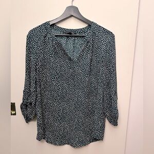 42Hawthorn green and white polka dot top, size M